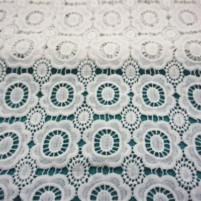 China Durable Good Quality Dyeable Lace Embroidery Polyester Material Lace Fabric for sale