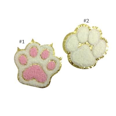 China Handmade Glitter Chenille Claws Patches Chenille Patches Heat Press Patches for sale