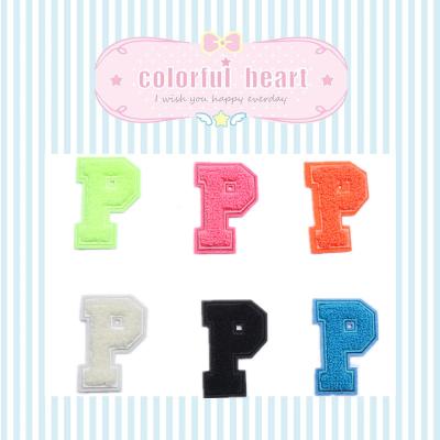 China Handmade Letter P and C Patches Iron-on Chenille Patches for Clothing Accessories for sale