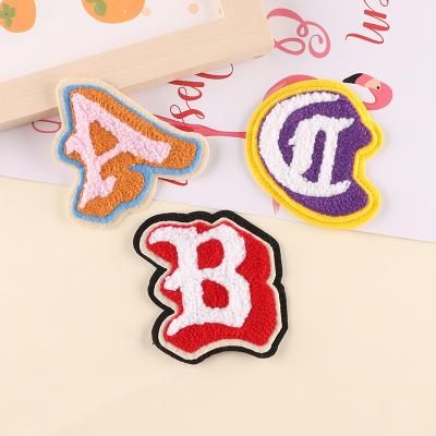 China Handmade Personalized Letters Patches Chenille Patches For Clothing Accessories for sale