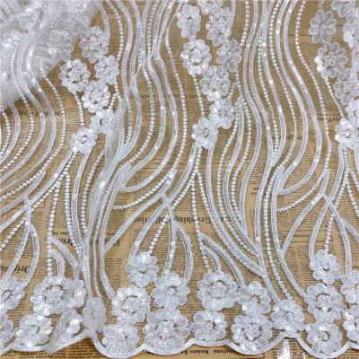 China Viable Wholesale Sequin Fabric Lace Tulle Lace Fabric Lace Fabric For Wedding for sale