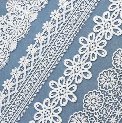 China 2020 Sustainable New Design Polyester Embroidered Bridal Lace Trim For Decorative for sale