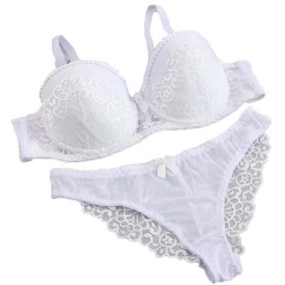 China New style QUICK DRY lace up 32/70 34/75 36/80 38/85 40/90 ABC cup bra sets hollow out women's underwear white lingerie for sale