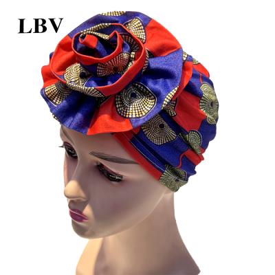 China LBV New Fashion Headwrap Fashion Style Hat Stretch Indian Twisty Turban Wholesale Printing Indian Twisty Turban For Women for sale