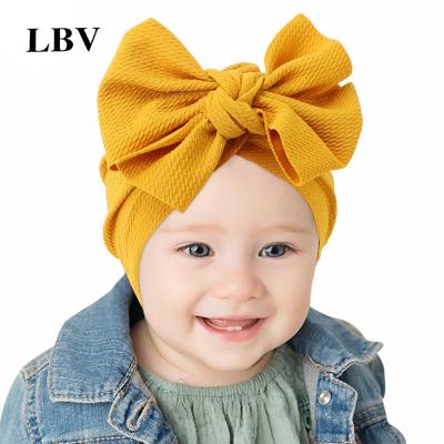 China LBV Soft Tied Big Bowknot Hair Bow Turban Hats Beanie Caps Headwraps for Infants Babies Toddlers Kids for sale