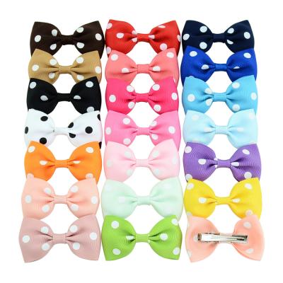 China Decorate LBV wave point 20 color children's bow hair clip baby European Aliexpress baby hair accessories for sale