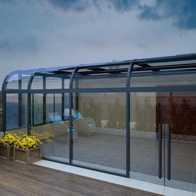 China HUI YIN Customized easily assembled four season aluminum alloy low-radiation heat and sound insulation glass garden sunroom glass house for sale