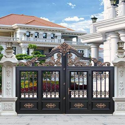 China Modern continental aluminum aluminum main door villa home of the latest simple design style die-casting base track front door for sale