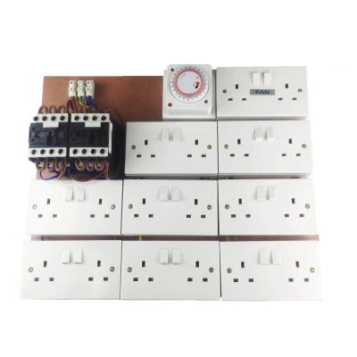 China High Quality UK 12/16 Way Hydroponics Sealed Indoor Garden Grow Light Switch Panel Socket Timer Controller Set Relays for sale