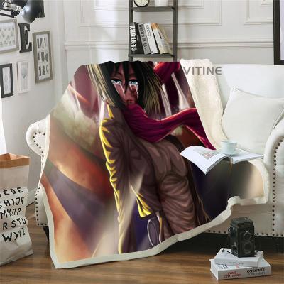 China Hot Selling Anti-Pull Digital Printing Custom Printed Attack On Titan Fleece Fabric Cover Above Waist Fit All Custom Space Travel Anti for sale