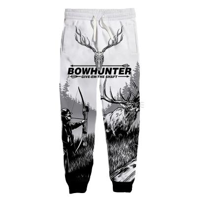 China Wholesale Anti-Wrinkle Mens Womens 3D Printing Deer Hunting Sports Casual Active Joggers Pants Trousers Sweatpants for sale