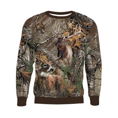 China Wholesale Anti-wrinkle Mens Womens 3D Printing Deer Hunting Long Sleeve Sweatshirt Journal Tops Basic Stylish Round Neck v1321 for sale