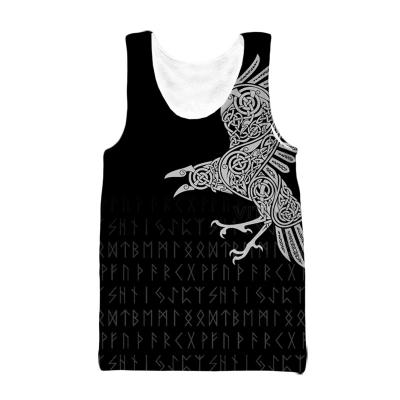 China Wholesale QUICK DRY Mens 3D Printed Viking - Raven Of Odin Tatto Tops Sleeveless Round Neck Vest T-Shirt For Gym Sport And Casual v1 for sale