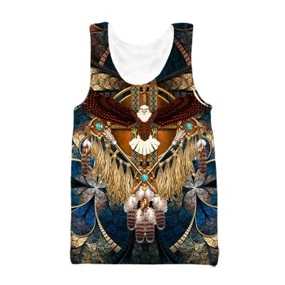 China Wholesale QUICK DRY Mens 3D Printed American Tops Sleeveless Round Neck Vest T-Shirt For Gym Sport And Casual v11111 for sale