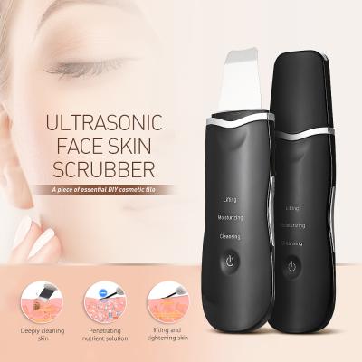 China DEEP CLEANSING Electric Facial Face Cleansing Spatula Portable Ultrasonic Skin Scraper Scrubber for sale