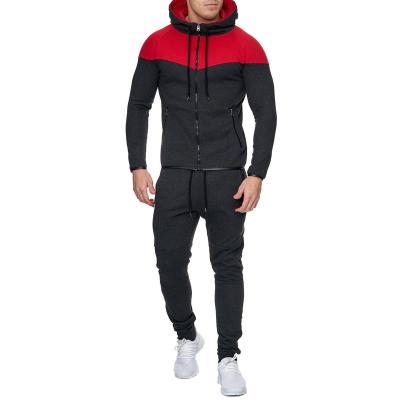 China Hot QUICK DRY Men's Activewear Full Zipper Tracksuit Color Block Sports Set Casual Sweat Suit for sale