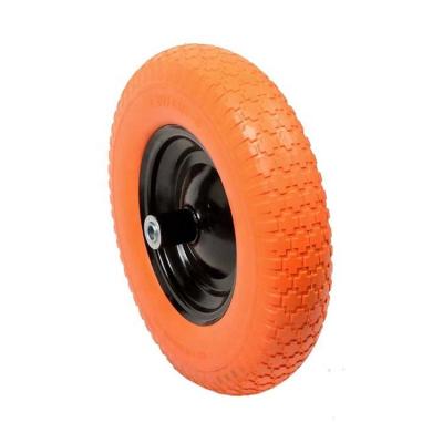 China Hotels 4.00-8 PU Foam Rubber Wheels For Wheelbarrow for sale