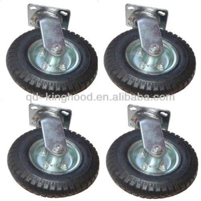 China Natural Rubber 8in Air Tire Swivel Base Casters Heavy Duty Pneumatic for sale