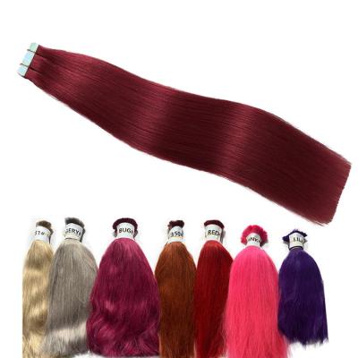 China Cuticle Aligned Hair Extension European Double Drawn Russian Hair Tape Extension, Remy Tape In Hair Extension Natural High Quality for sale