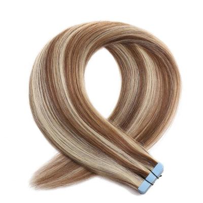 China Factory Wholesale Double Straight Hair Extension Cuticle Aligned Hair Tape Hair Extension Russian European Pulled, 100% Natural Remy Injected Tape In Hair Extension for sale