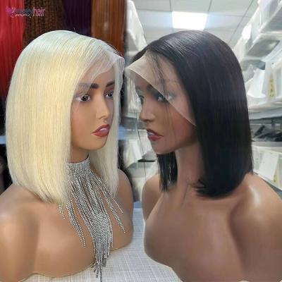 China Wholesale Body Wave Peruvian Lace Front Human Hair Bob Wig,Full HD Transparent Lace Bob Wig,Cheap 13*4 Glueless Lace Frontal Short Bob Wig for sale