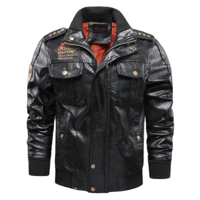 China New Motorcycle Windproof Racing Suit Fashionable Men's Slim Leather Tabbing Coat for sale