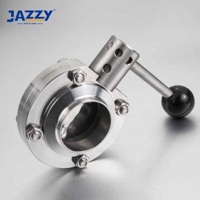 China Stainless Steel ASTM A270 SS304/SS316L SMS Sanitary End Weld Pneumatic Butterfly Valve DIN 3A General Tri ISO SPARK Flange for sale