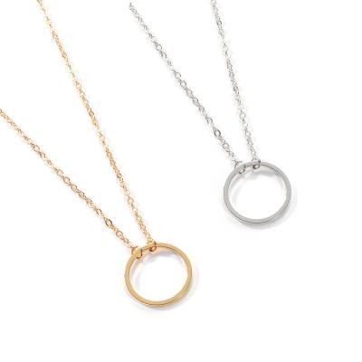 China Tasty Gold Plated Alloy Circle Necklace Choker Statement Necklace Fashion Durable Trendy Layering Chain Jewelry Women For Women for sale