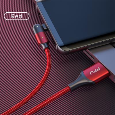 China 3A Fast Charging+480MBPS 2M High Speed ​​Data Transmission 180 Degree Rotation L Shape Round Gaming Phone Led Type USB C Light Charging Cable For Samsung Android Phones for sale