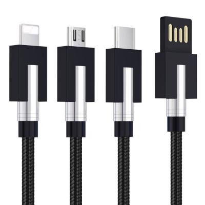 China MP3/MP4 Player Aluminum Alloy Double Sided USB Nylon Braided Type USB A To USB C 2.4A Fast C Data Charger Cable For Mobile Phone for sale