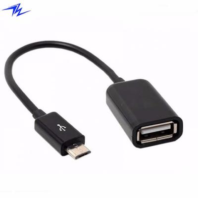 China Mobile Phone 5 Pin Micro USB Male To A Female OTG Cable for sale