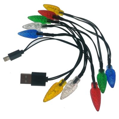 China NEW COMPUTER Newcomer Shining Multicolor LED String Lights Fast Data Sync Christmas Charging Light Cable for iPhone and Android for sale