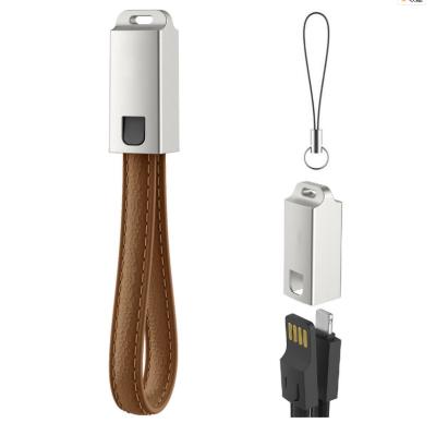 China Mobile Phone Types Mini Charge Cable Metal Housing USB Data Cable With Key Chain For iPhone X Plus With Connector IOS Devices for sale