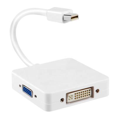 China High Quality COMPUTER 3 in 1 mini DP TO HD VGA DVI Mini DisplayPort Male to HD DVI Displayport Female for sale