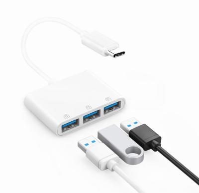 China Computer mobile devices .desk Three-in-one USB type-c converter small and convenient for quenching three-port hub for sale