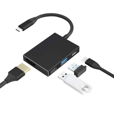 China Mobile Devices Computer Factory Direct 4 in 1Type C to USB3.0 USB2.0 USB-C HUB USB HD-MI PD Splitter USB Hub for sale