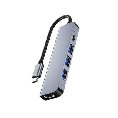 China Type-C Enabled TYPE-C Devices 5 In 1 Adapter HUB USB-C USB Hubs And With LAN PD Charging Quickly Customized for sale