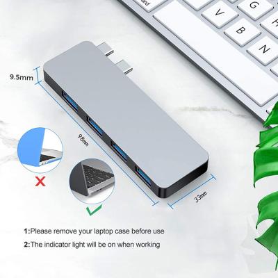 China Mobile Devices .desk Computer Type-c 5 IN 1 PD Laptop Mutil Function Adapter Port Port Hub 4 Mini USB3.0 Hub Mini Usb Hub for sale