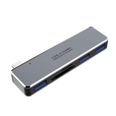 China Computer TYPE-C 5 in1 USB3.0*3 3 Port SD TF USB Combo HUB Type C Mobile Devices .desk to type c magnetic otg adapter for sale