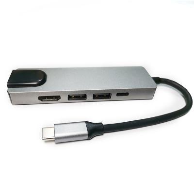 China High Quality Mobile Devices .desk Computer USB Type-c 5 in 1 Converter Transmission Five-port Hub USB Port High-speed Hub for sale