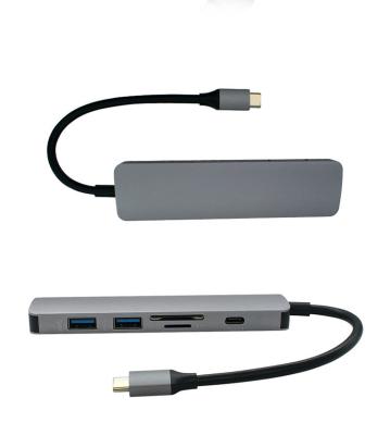 China Mobile Devices .desk Computer Type C to USB with HDTV PD3.0 Charging USB Dock Type-C 6 in 1 USB3.0 Hub for sale