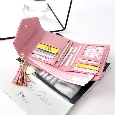 China PU Leather Card Holder Wallet Women New Clip Waterproof Shine Design Customized Lady Walle Card Holder Wallet Women for sale