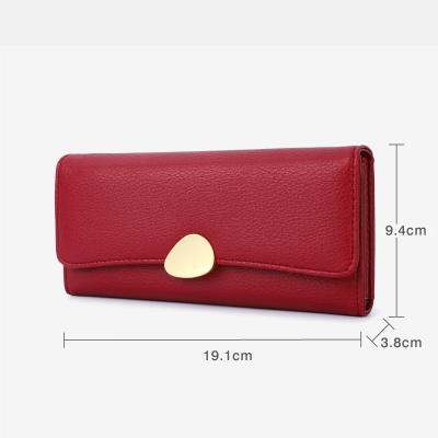 China Factory direct sale texture fashion soft practical simple warm super waterproof short card women's long wallet leather for sale