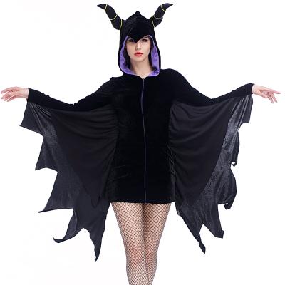 China Horn Fancy Bat Plague Halloween Party Costume Stage Costume Vampire Cosplay Apparel for sale