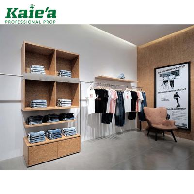 China Whole Wooden Furniture Men's Store Clothing Store Design , Men Shop Clothes Display for sale