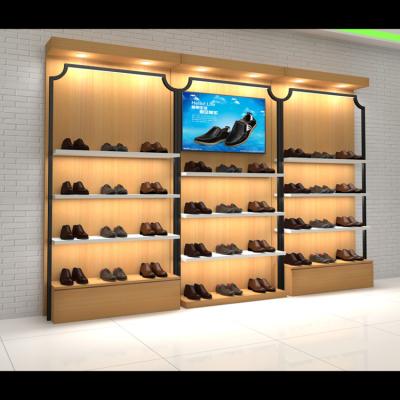 China Modern Wooden Metal Shoe Display Furniture Shoe Store Display Furniture for sale