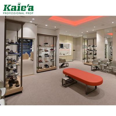 China Fashion kaierda shoe rack display /wood shoe rack display /glass shoe rack display for sale