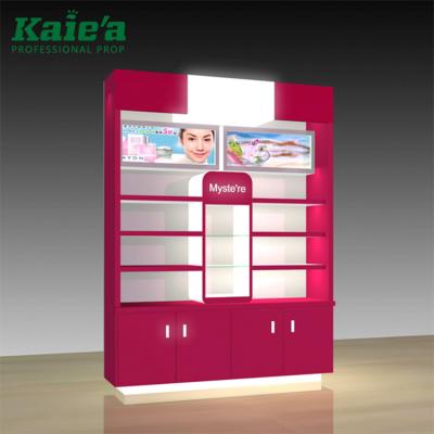 China The cosmetic shop display rack the wall mounted nail polish display rack at the nail salon cosmetic furniture for sale