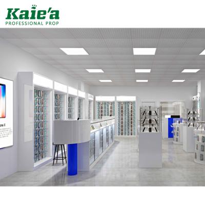 China Mobile Phone Mobile Phone Accessories Shop Hanging Display Counter Display Modern High End Glass Design for sale