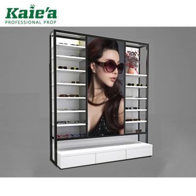 China Modern stylish optical shop furniture wooden metal glasses display rack, optical shop display furniture for sale